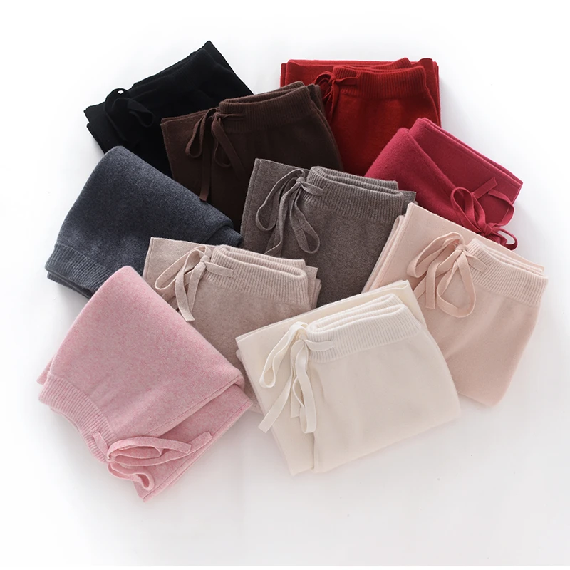 ZYCZCXX Knitted Pants 100% Merino Wool Women Clothes Wide Legs Pants Fall Winter Trousers Vintage Long Pants Y2K Korean Fashion - Image 3